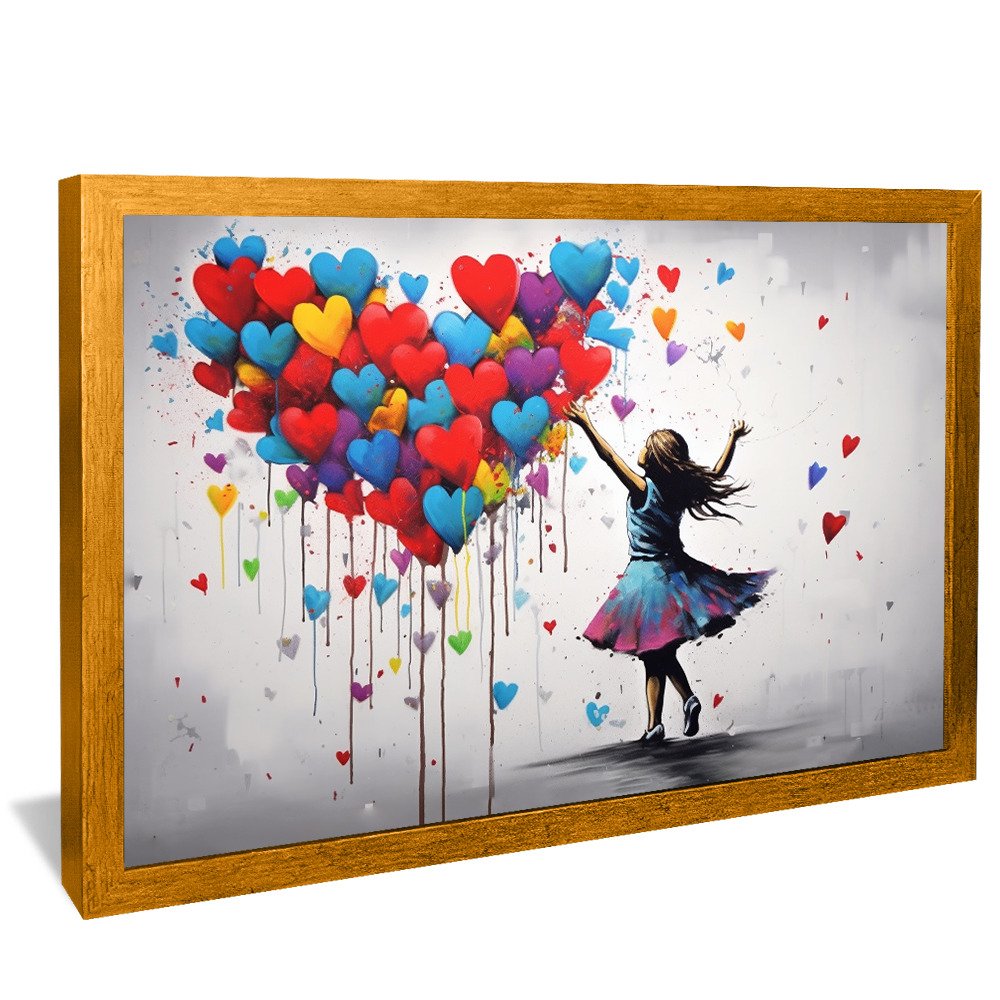 Graffiti Girl with Balloons Canvas