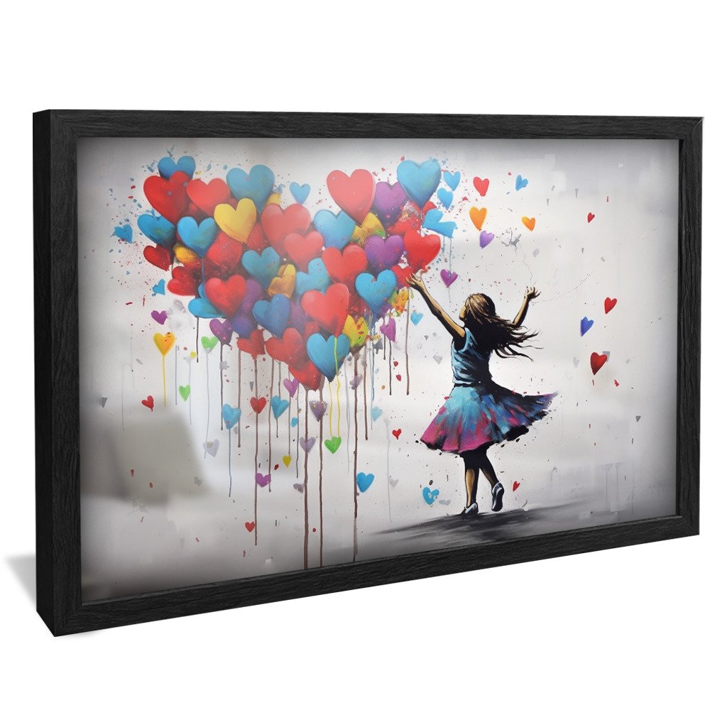 Graffiti Girl with Balloons Canvas