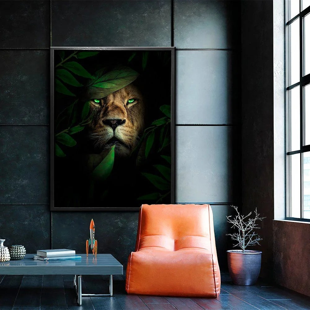 Green-Eyed Lion Canvas