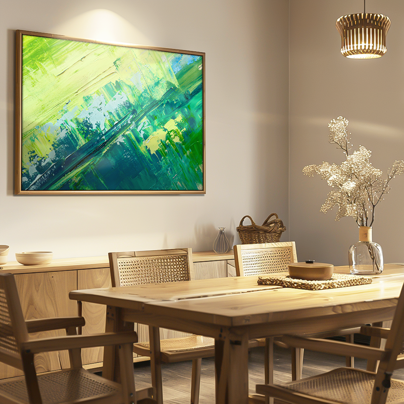 Green Brushstrokes V1529 Canvas