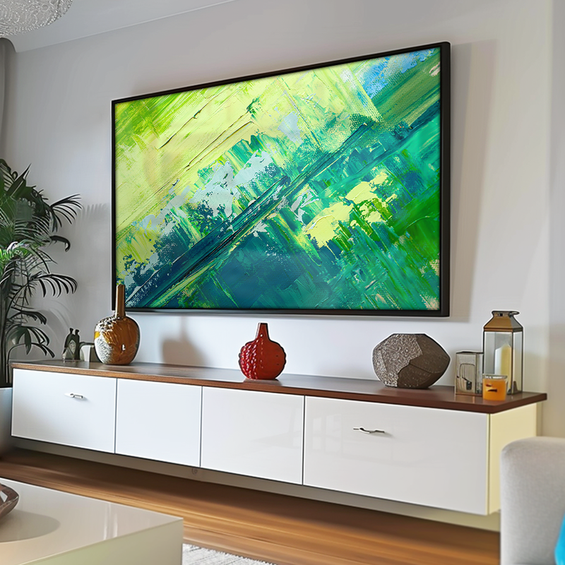 Green Brushstrokes V1529 Canvas