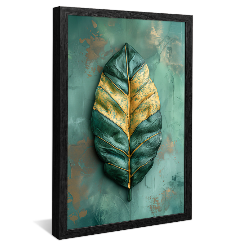 Green and Gold Leaf V1301 Canvas