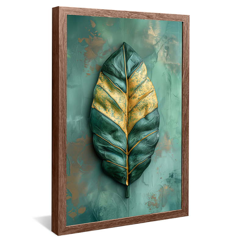 Green and Gold Leaf V1301 Canvas