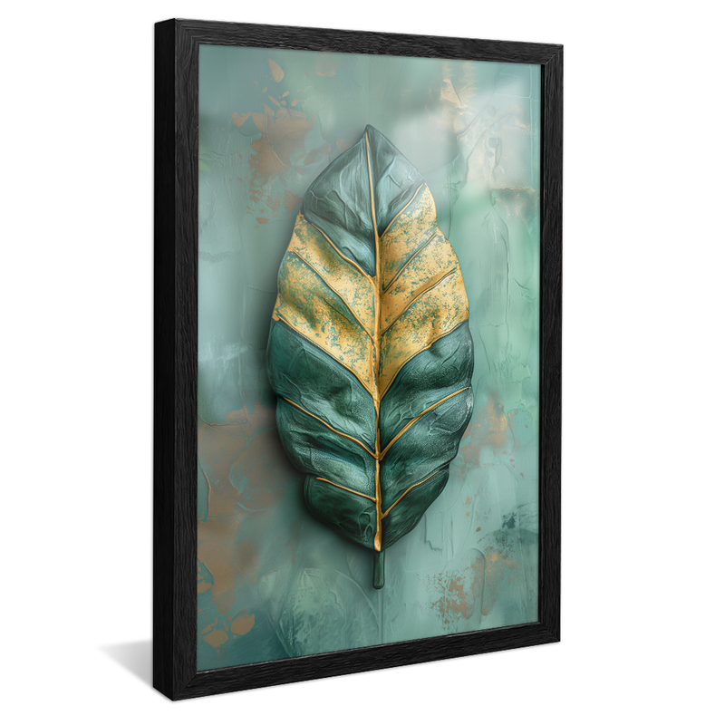 Green and Gold Leaf V1301 Canvas