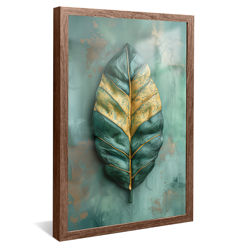 Green and Gold Leaf V1301 Canvas