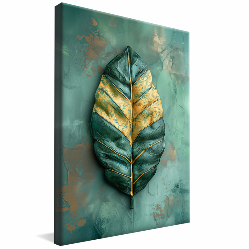 Green and Gold Leaf V1301 Canvas