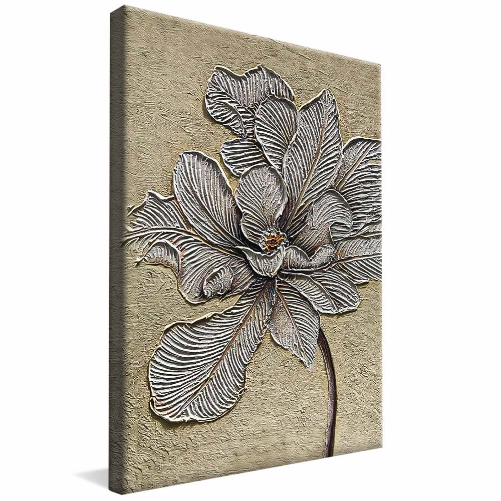 Grey Flower on Pasture V2095 Canvas