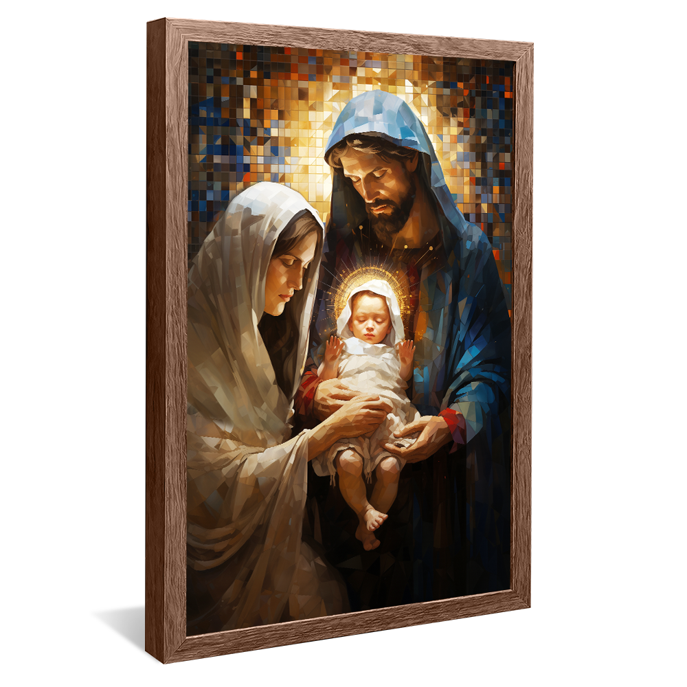 Holy Family Stained Glass v792 Canvas