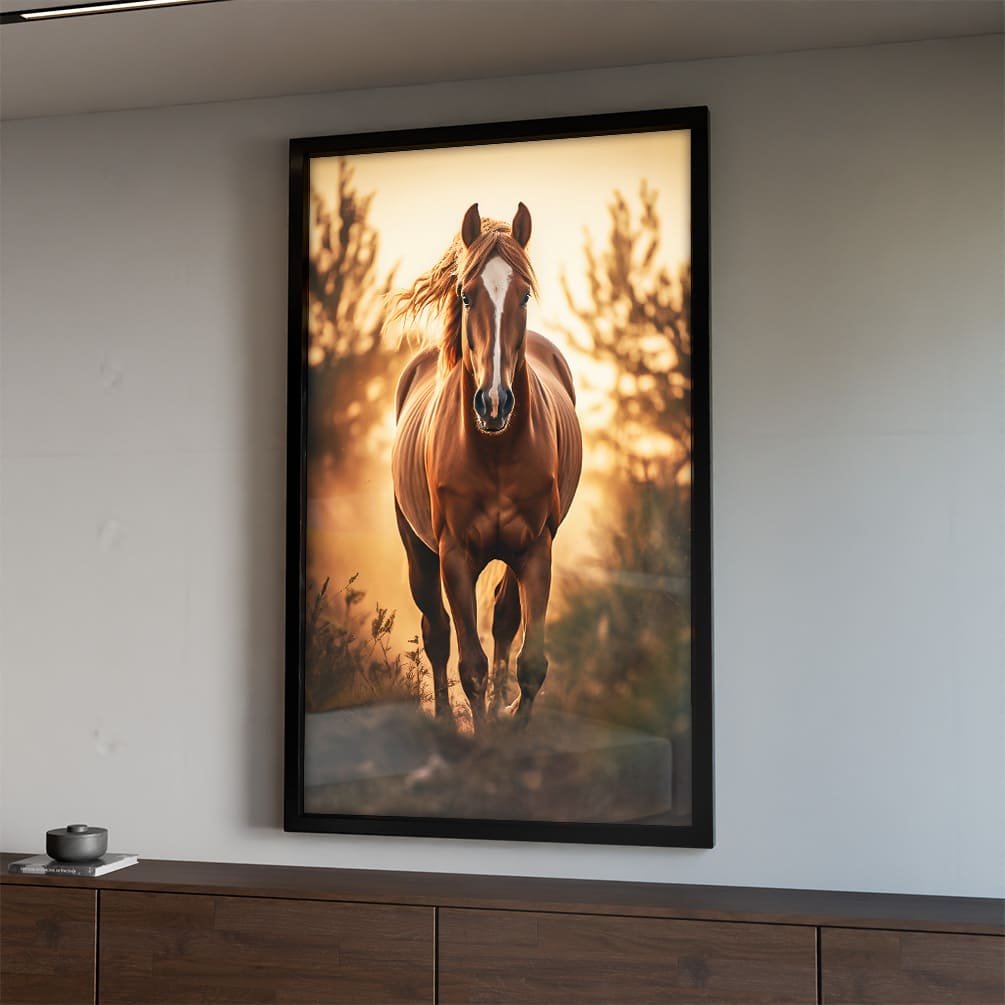 Horse Running in the Forest Canvas