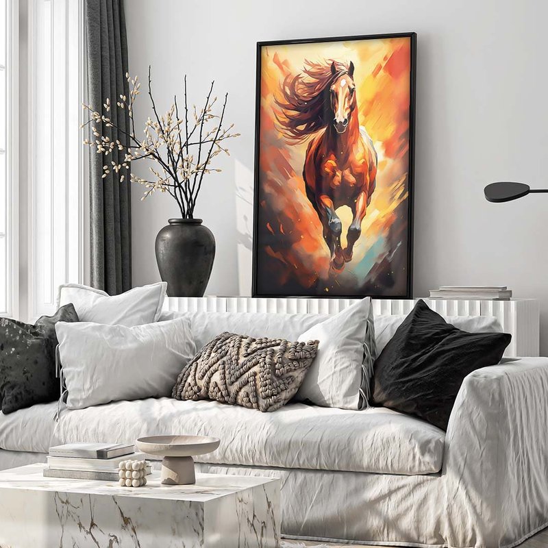 Horse in Watercolor V1787 Canvas