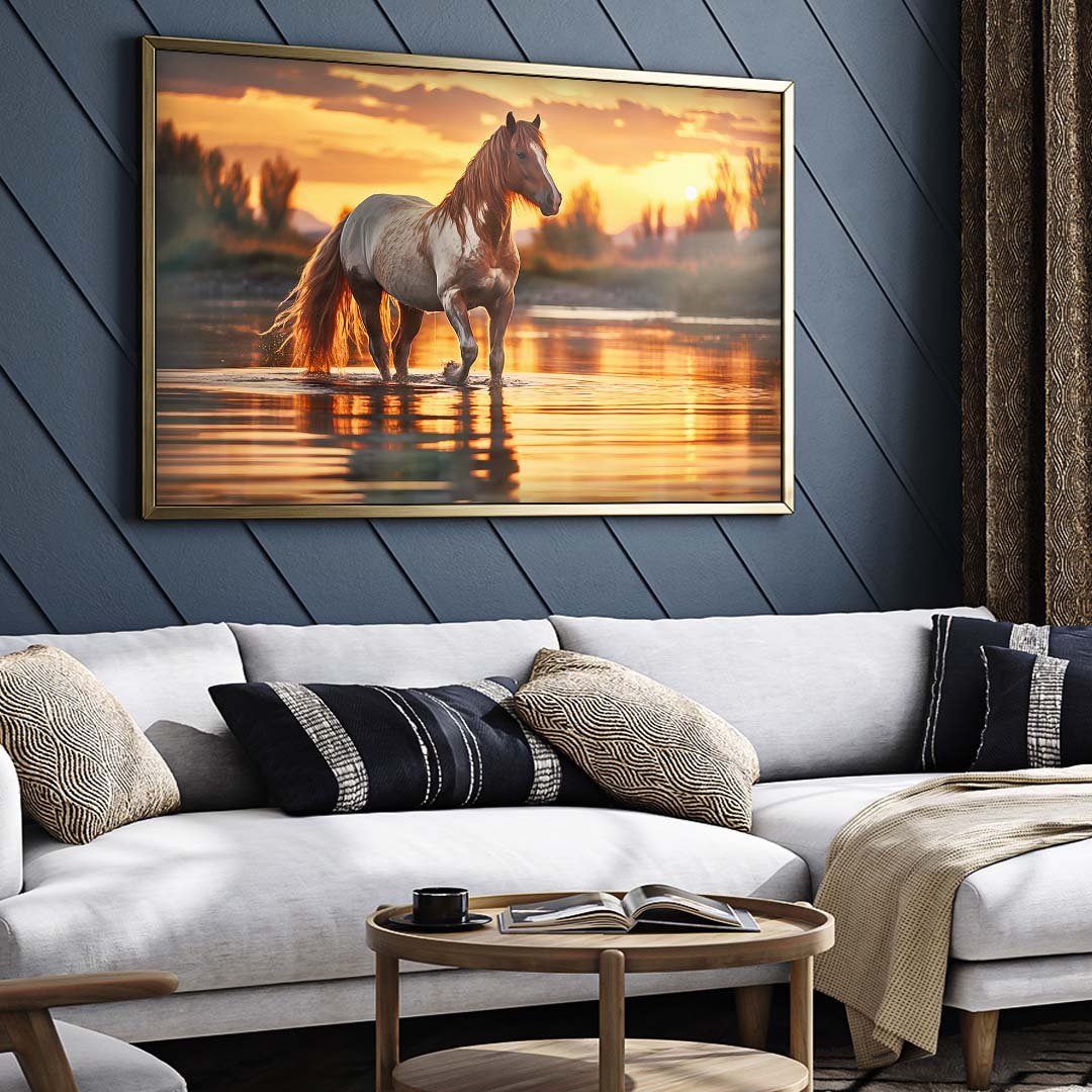 Horse in the River Canvas