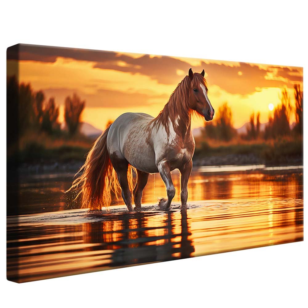 Horse in the River Canvas