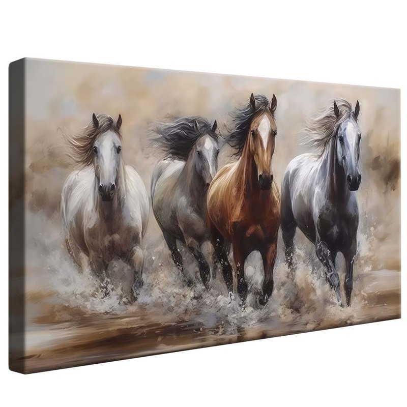 Horses Running in Water V2026 Canvas