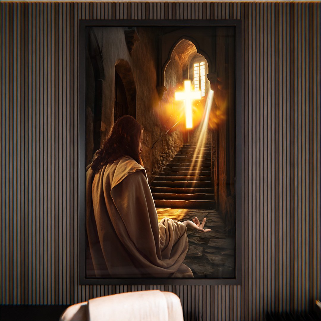 Jesus Ascending the Staircase V2113 Canvas