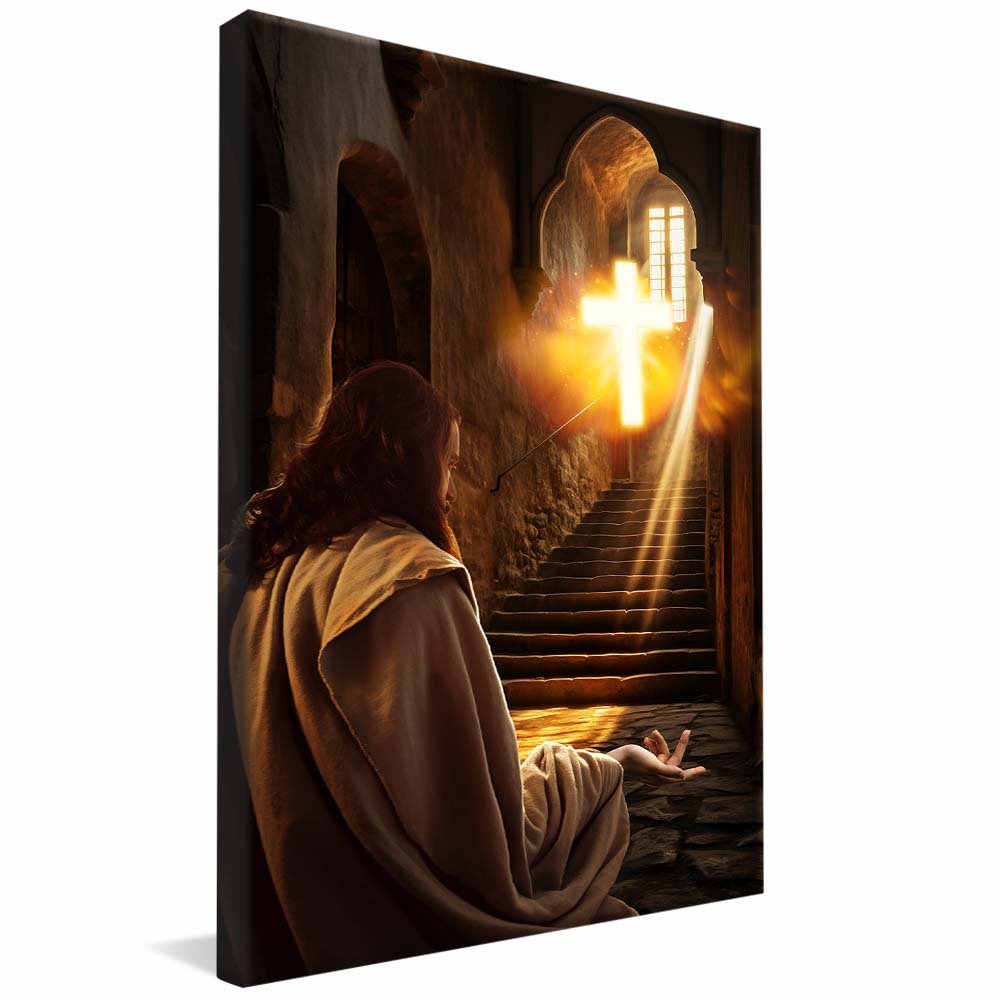 Jesus Ascending the Staircase V2113 Canvas