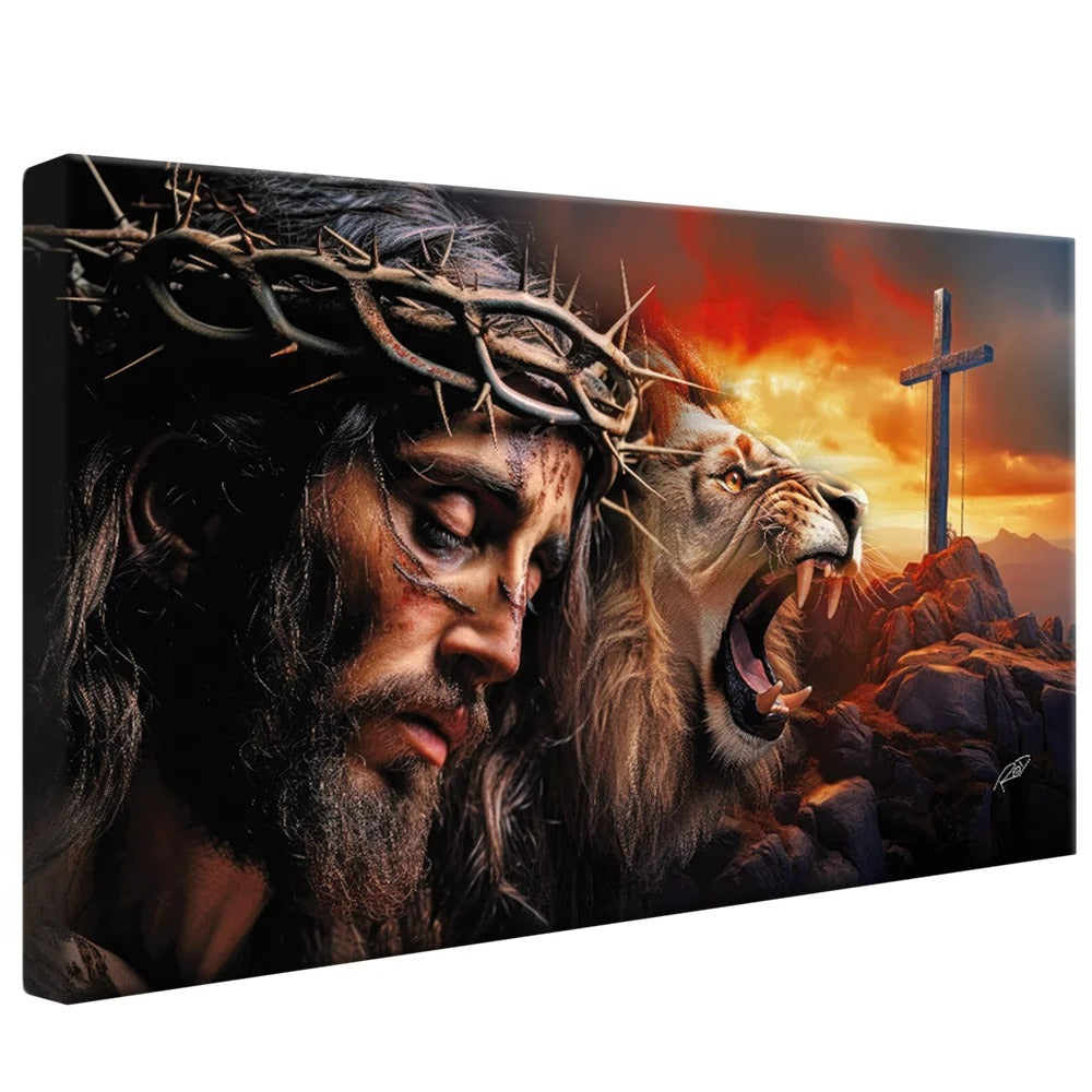 Jesus Christ and the Lion of Judah Canvas V832