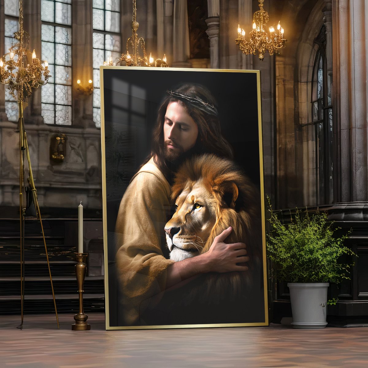 Jesus King and the Lion Canvas