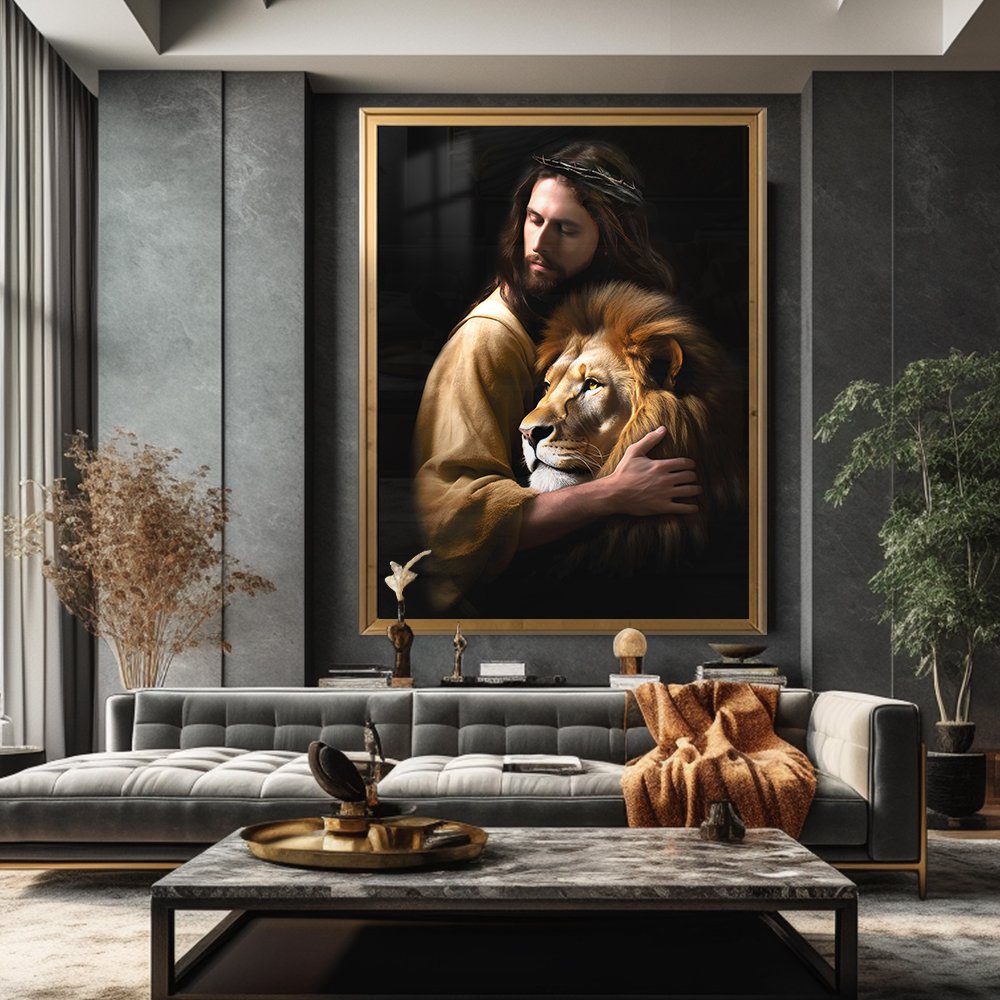 Jesus King and the Lion Canvas