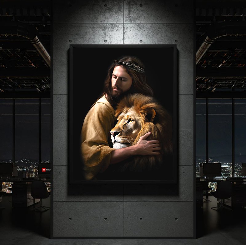 Jesus King and the Lion Canvas