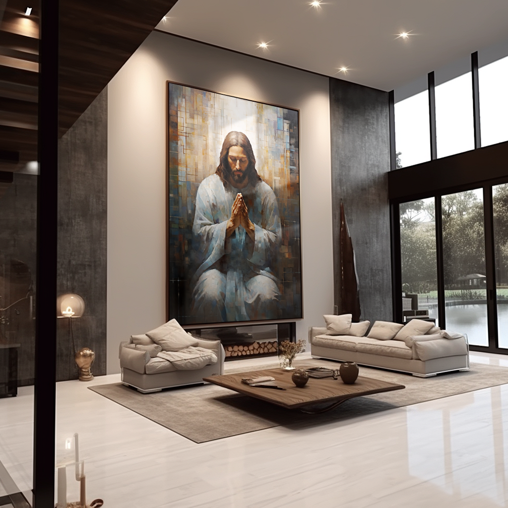 Jesus Praying Painting V701 Canvas