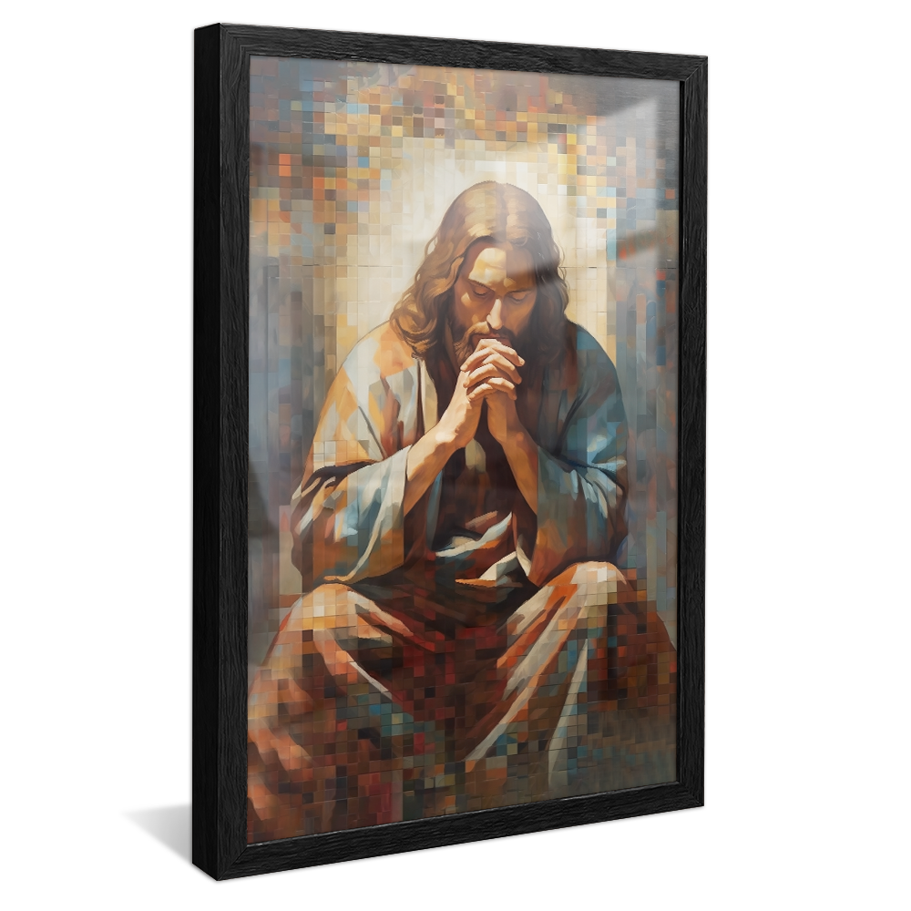 Jesus Praying Stained Glass V891 Canvas