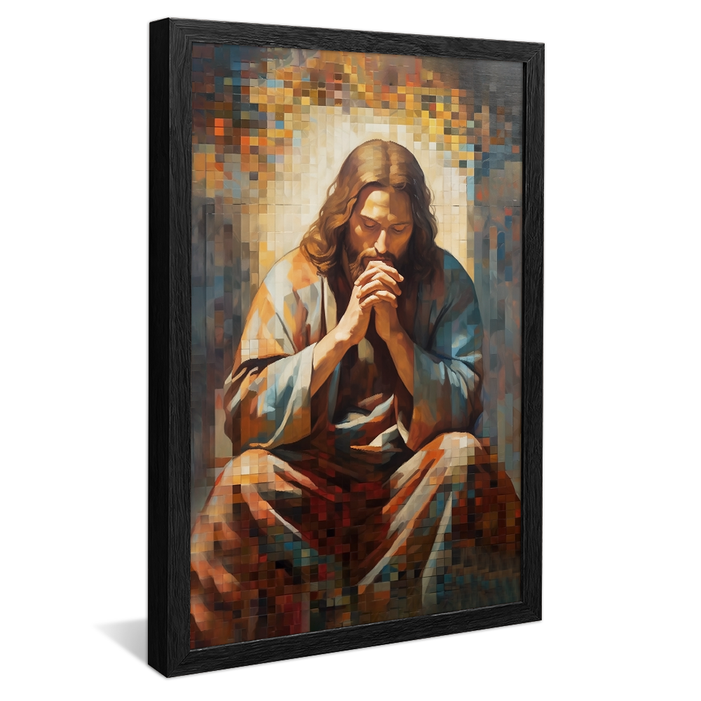 Jesus Praying Stained Glass V891 Canvas