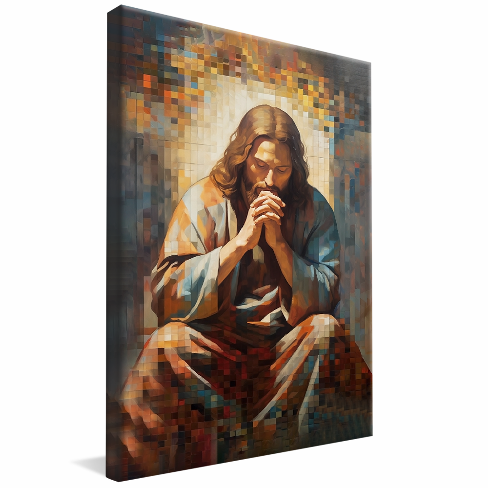 Jesus Praying Stained Glass V891 Canvas