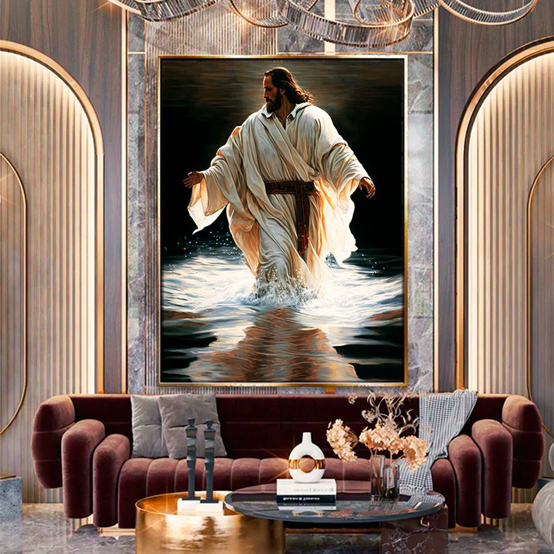 Jesus Walking in Aguas Canvas