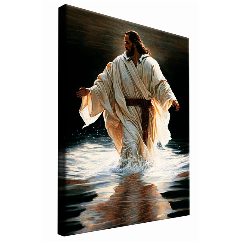 Jesus Walking in Aguas Canvas