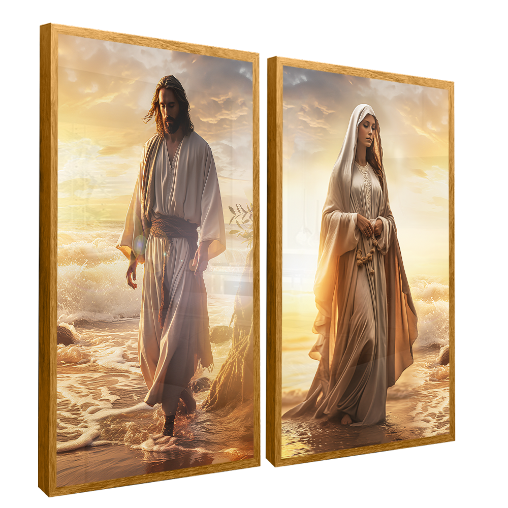 Jesus and Mary on the Beach V1576 Canvas