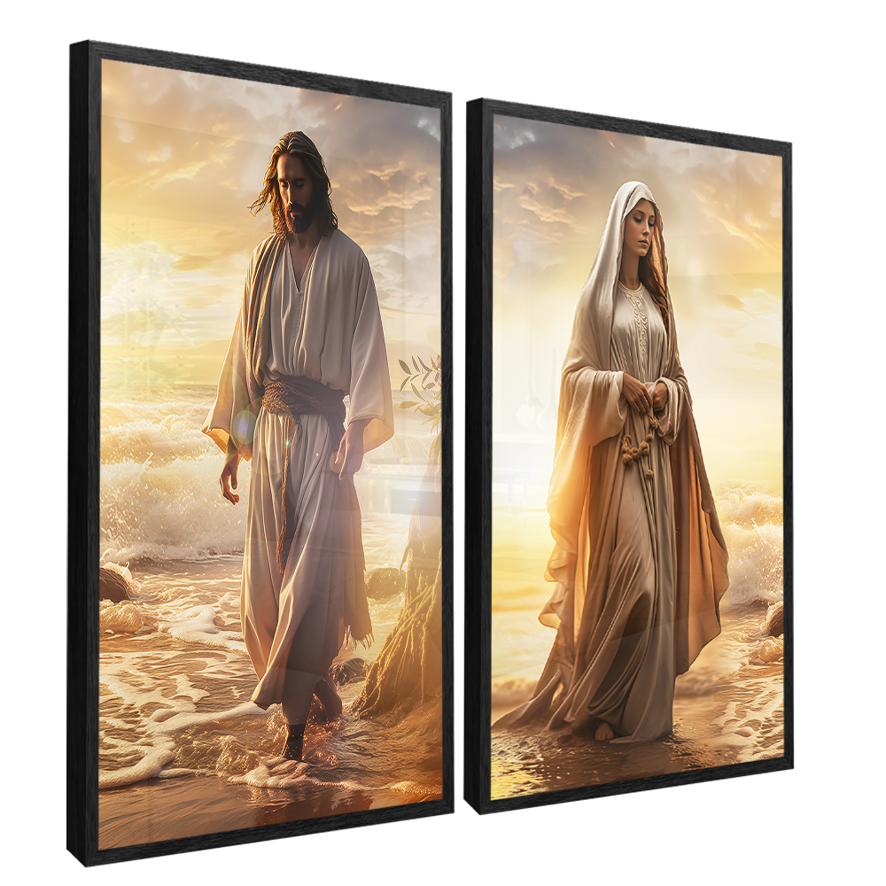 Jesus and Mary on the Beach V1576 Canvas