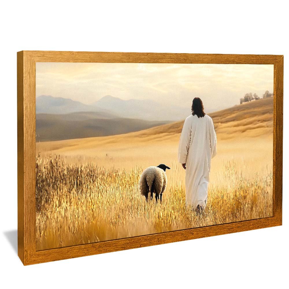 Jesus and Sheep in the Field V2037 Canvas