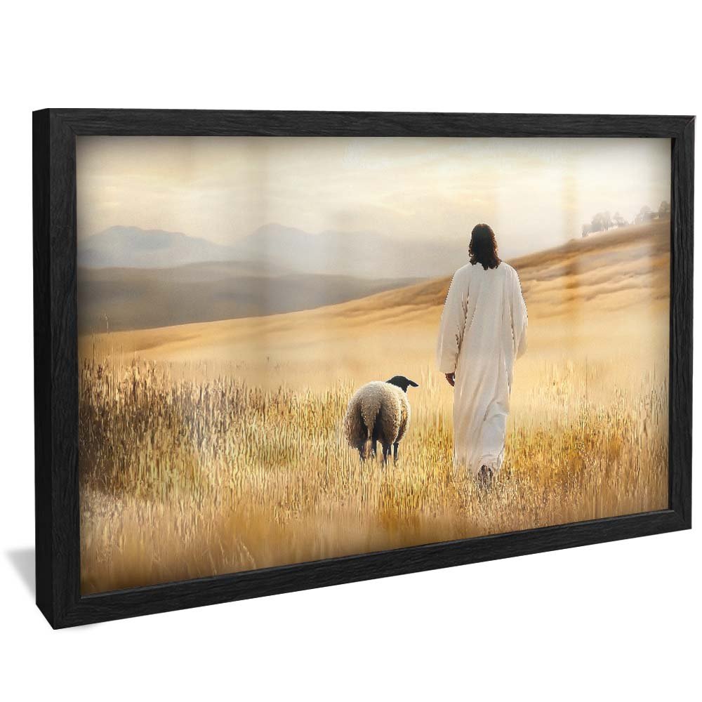 Jesus and Sheep in the Field V2037 Canvas