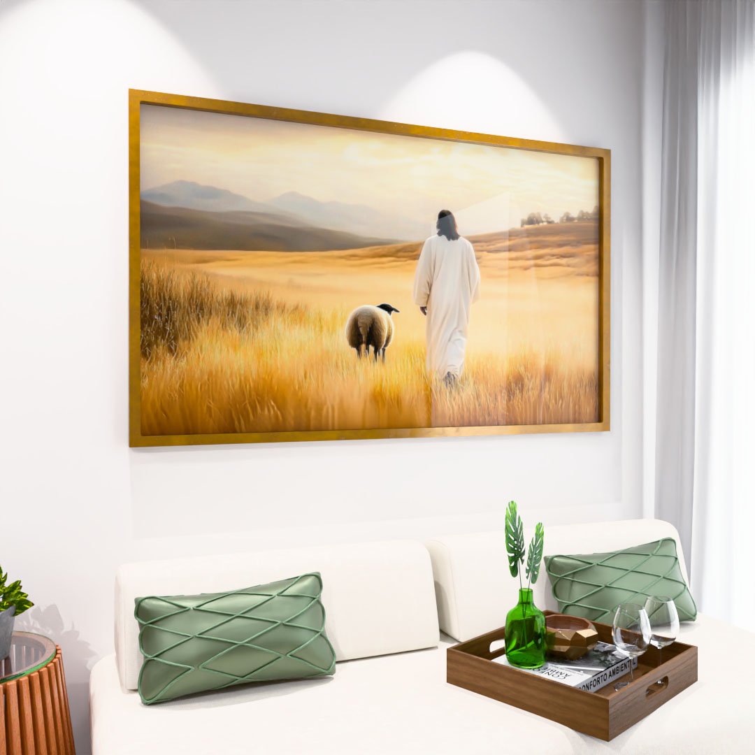 Jesus and Sheep in the Field V2037 Canvas