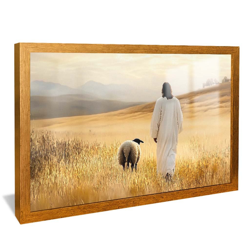 Jesus and Sheep in the Field V2037 Canvas