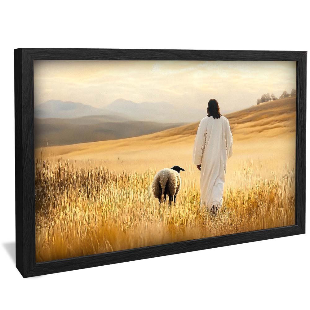 Jesus and Sheep in the Field V2037 Canvas