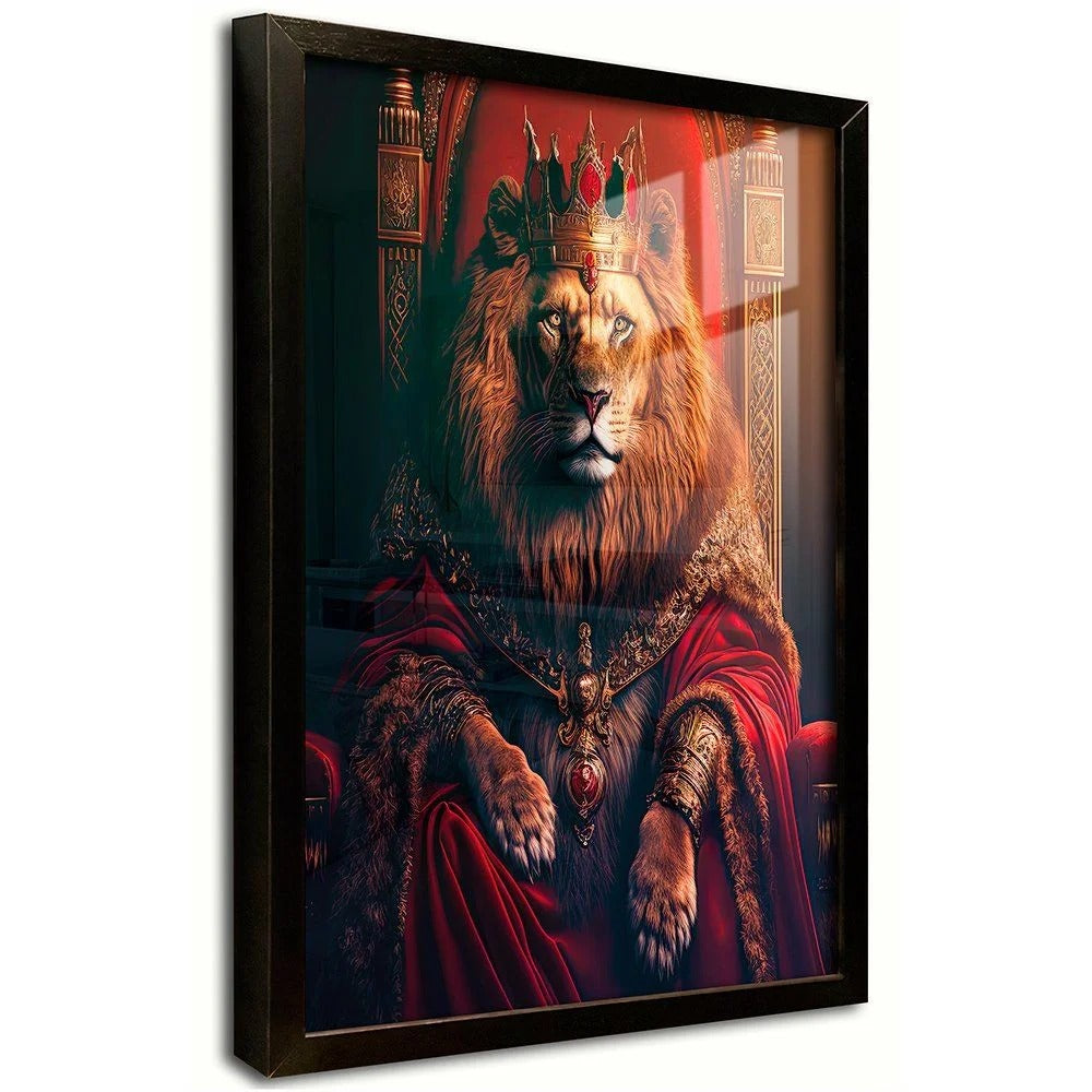 King Lion on Throne Canvas