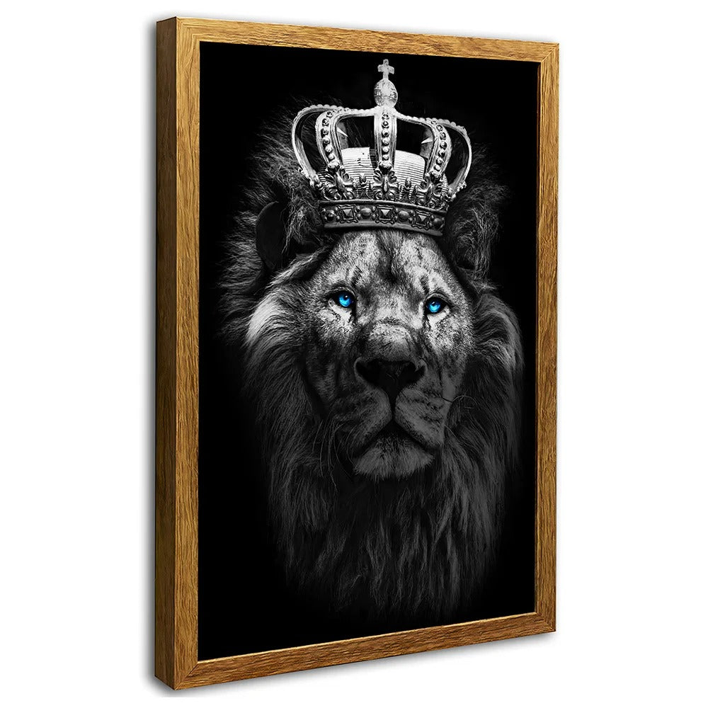 King Lion with Blue Eyes Canvas