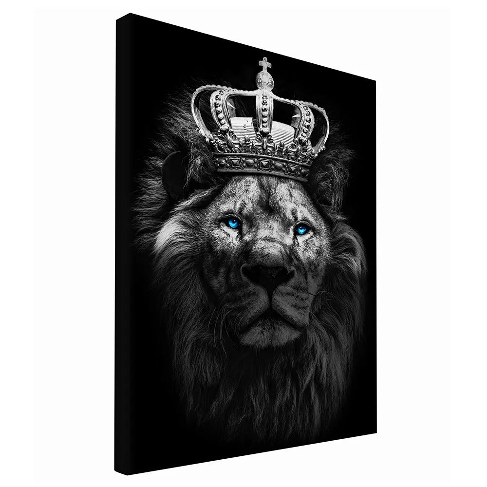 King Lion with Blue Eyes Canvas