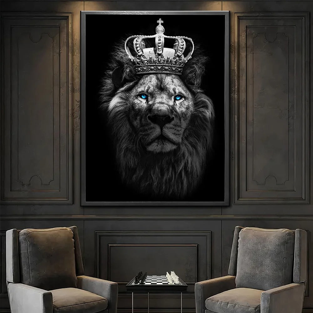 King Lion with Blue Eyes Canvas