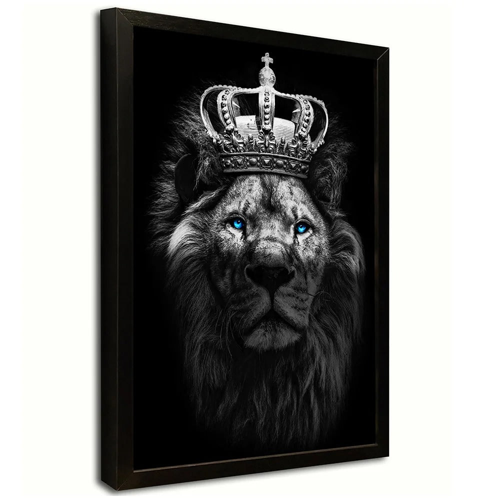 King Lion with Blue Eyes Canvas