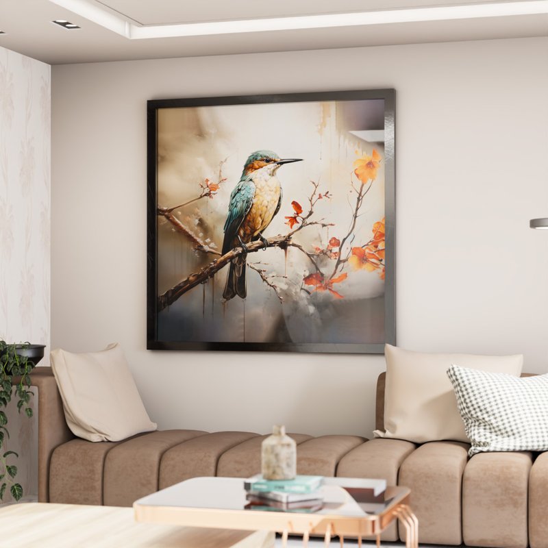 Kingfisher Bird Painting V2143 Canvas