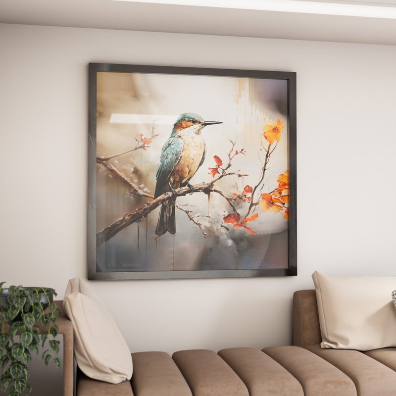 Kingfisher Bird Painting V2143 Canvas