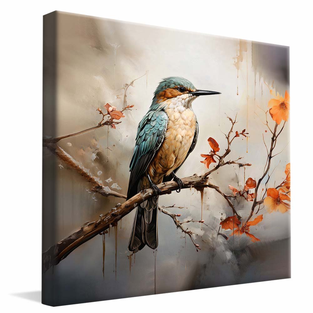 Kingfisher Bird Painting V2143 Canvas