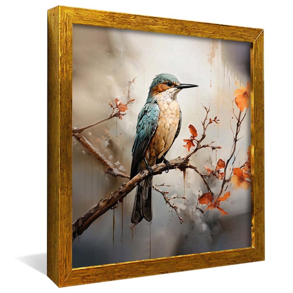 Kingfisher Bird Painting V2143 Canvas