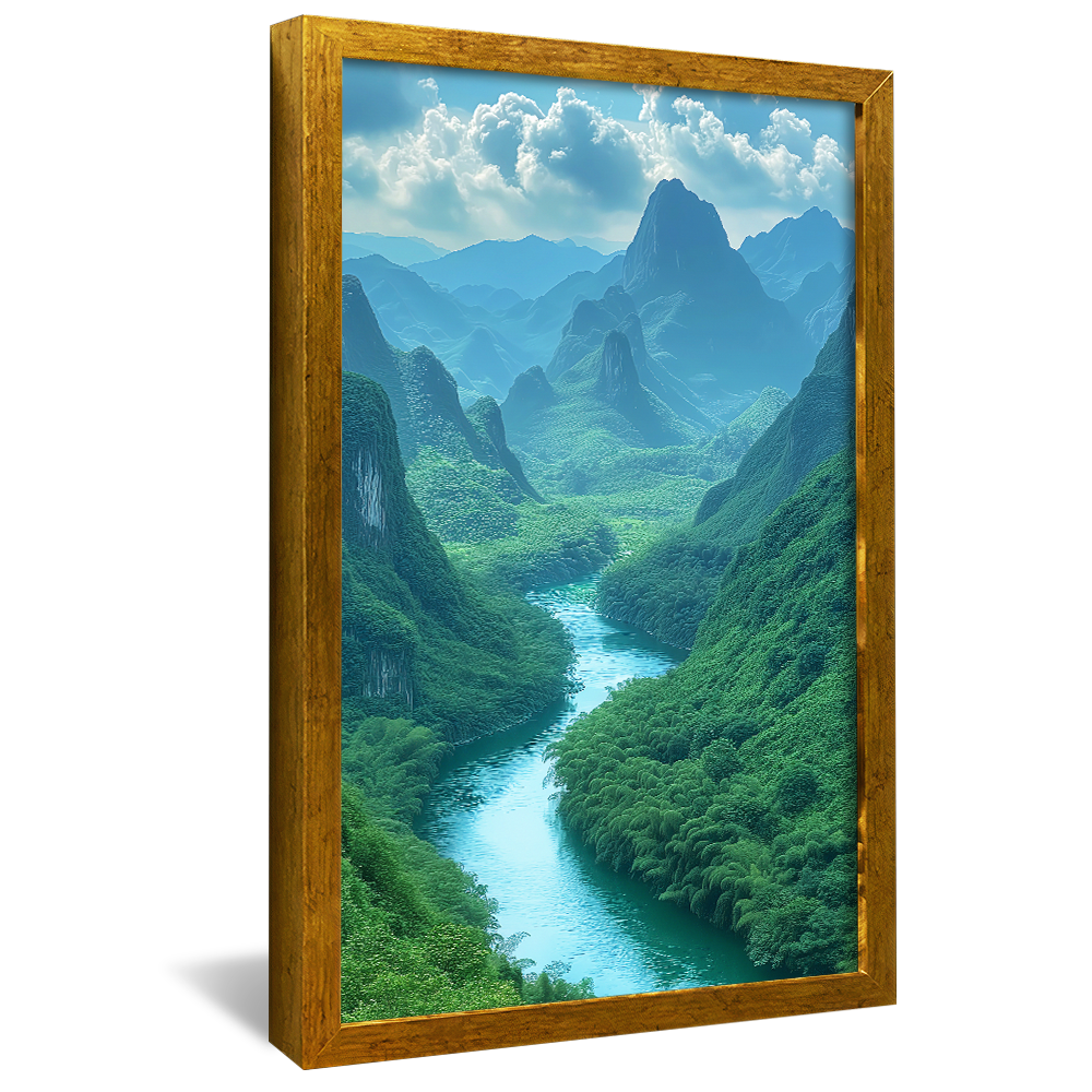 Lake among Mountains and Forests V1201 Canvas