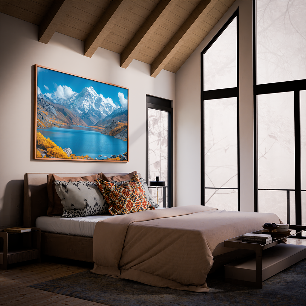 Landscape Lake and Icy Mountain V1202 Canvas