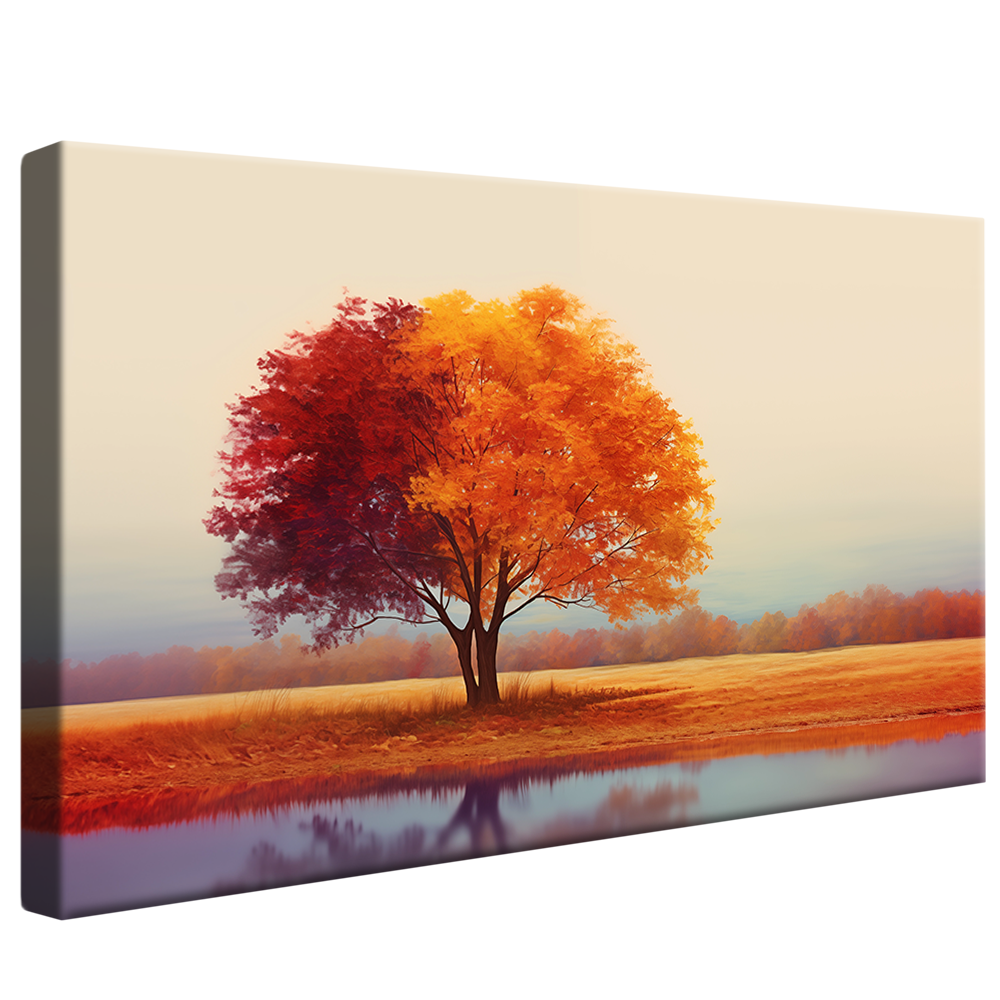 Landscape Tree and River V970 Canvas