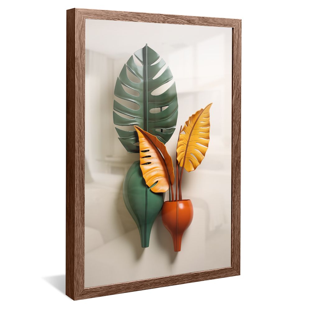 Leaf-Shaped Vase Canvas V1023