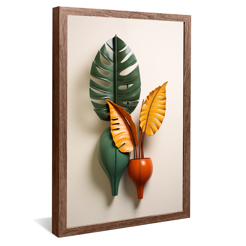 Leaf-Shaped Vase Canvas V1023